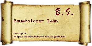 Baumholczer Iván névjegykártya