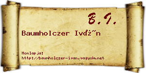 Baumholczer Iván névjegykártya